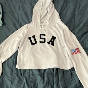 long sleeve cropped USA shirt/hoodie